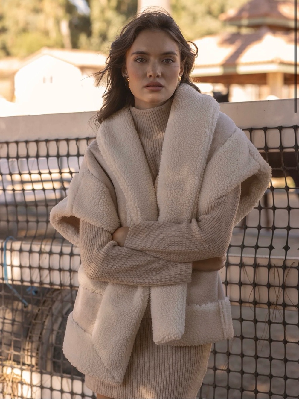 NWT! Line & Dot Ace Faux Shearling Vest